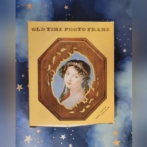 vtg old time frame floral gold leaf cottagecore dark academia mori kei plantcore